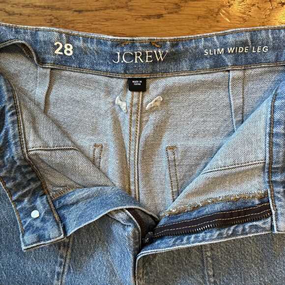 J. Crew Sailor Slim Wide-Leg Jean in Morning Sky Wash Sz 28 - Picture 4 of 6